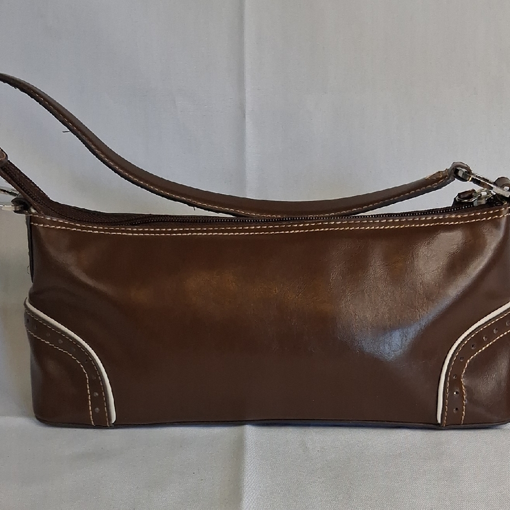 Tommy Hilfiger Brown  Handbag with White Trim